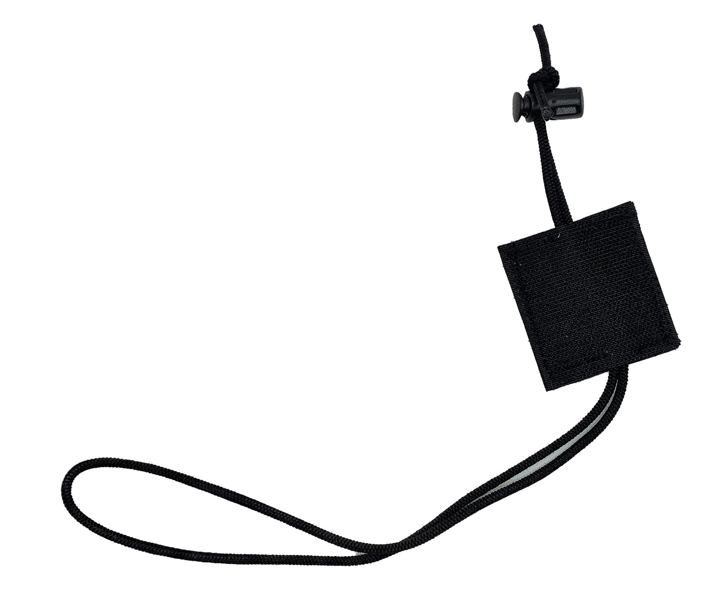 Sturdy Black Retention Lanyard with shock cord and adaptable loop for versatile device fastening, designed for durability and ease of use.