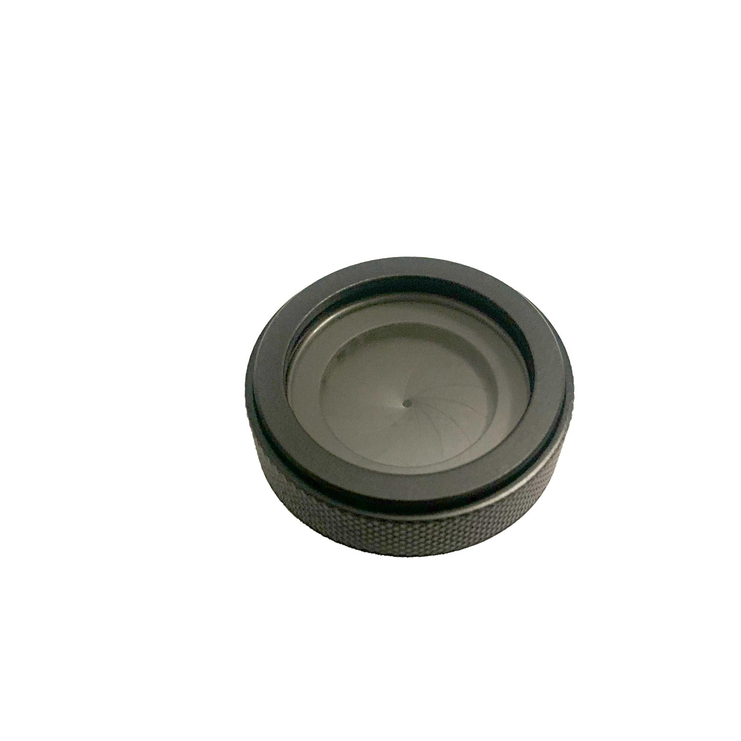 The SOAC Mini, an advanced ocular adjustment cup, showcasing its threading mechanism for PVS14 style lenses and rotatable adjustment ring.