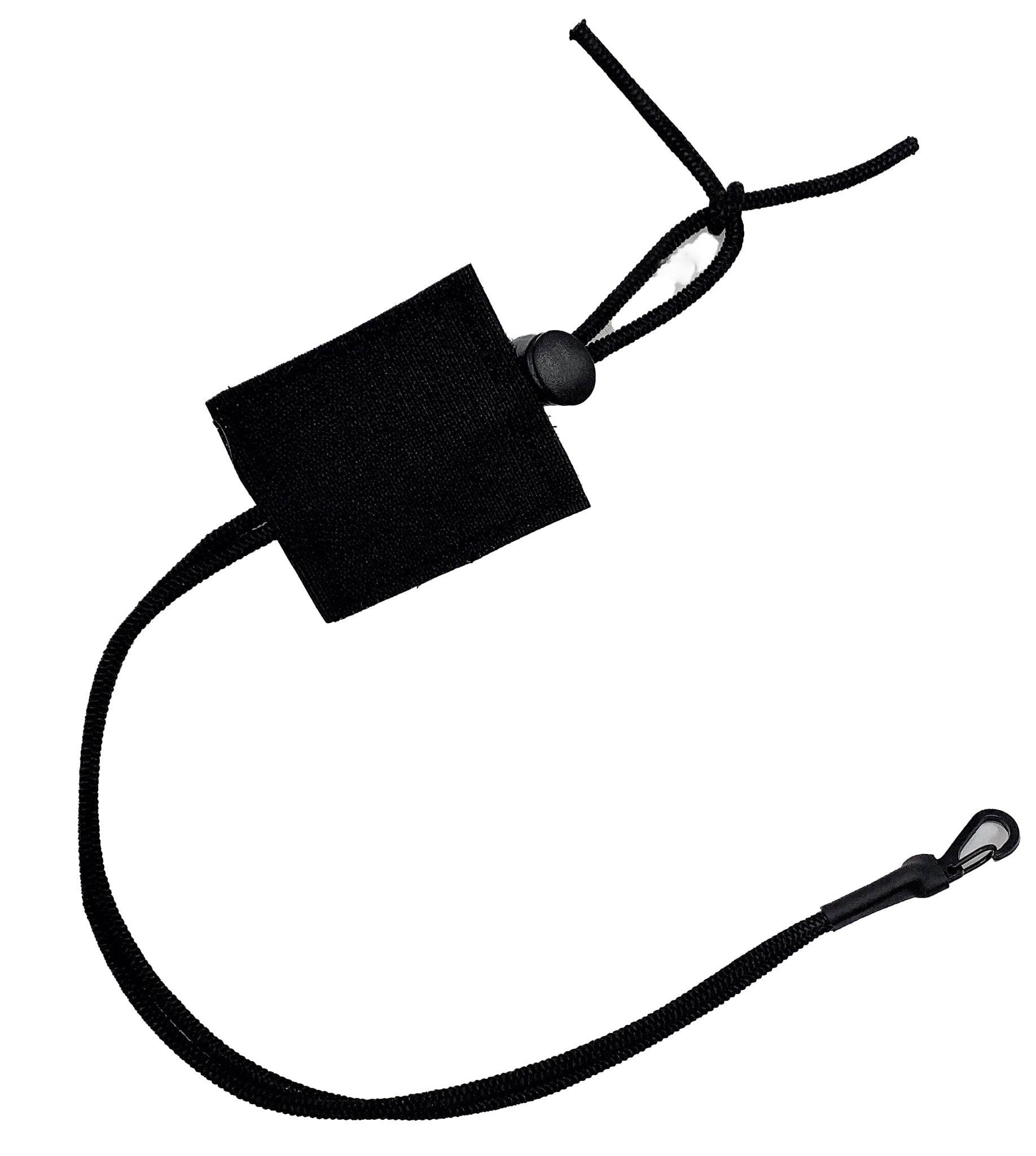  Robust Black Retention Lanyard with shock cord and spring hook, perfect for securely attaching night vision and thermal devices.